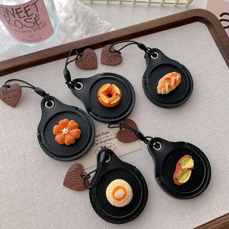 ins风可爱迷你面包小卡水滴形电梯卡保护套门禁卡套钥匙扣挂手机
