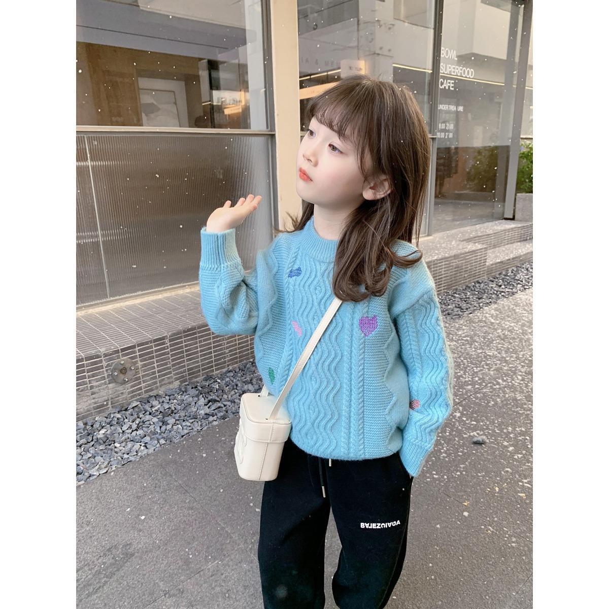 女童韩版洋气毛衣2025秋冬装新款儿童针织上衣中大童时尚打底衫潮