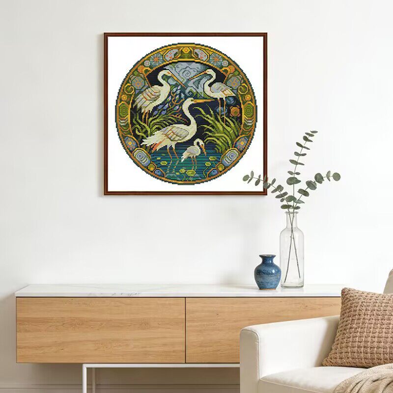 中国风古典十字绣2026新款客厅卧室书房装饰画手工刺绣满绣小件