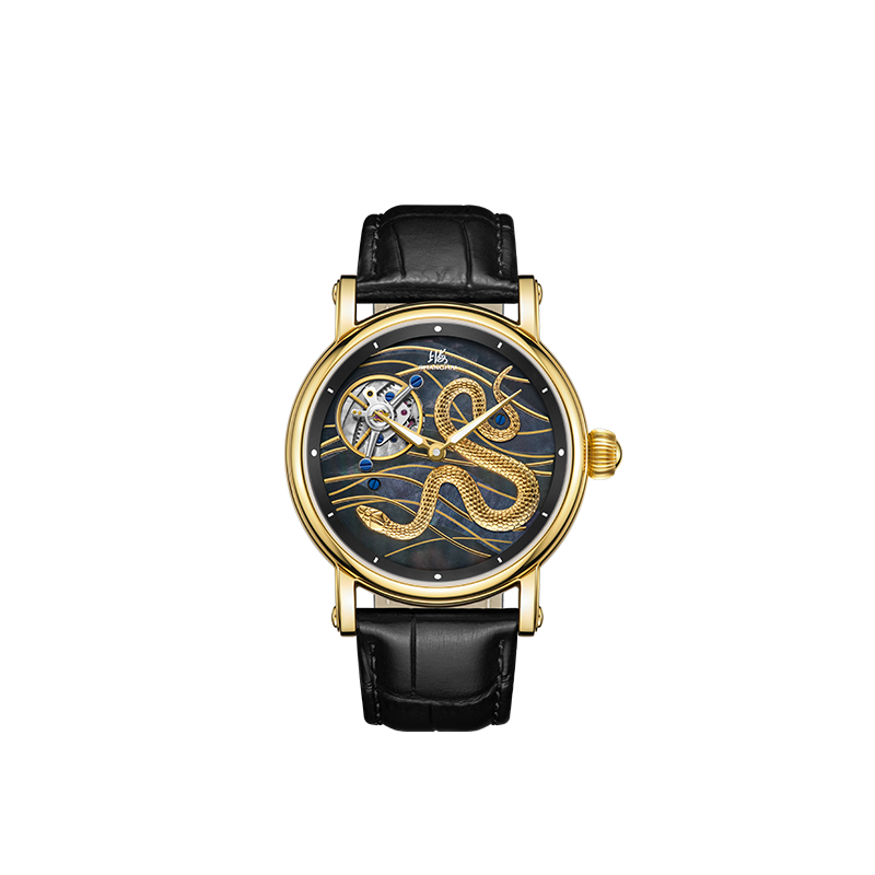 上海手表男款The Bund系列高端限量轨道式蛇年卡罗素手动机械表