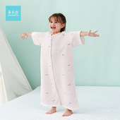 春秋睡袋宝宝空气保暖夹棉连体睡衣婴幼儿中大童秋冬季 防踢被加大