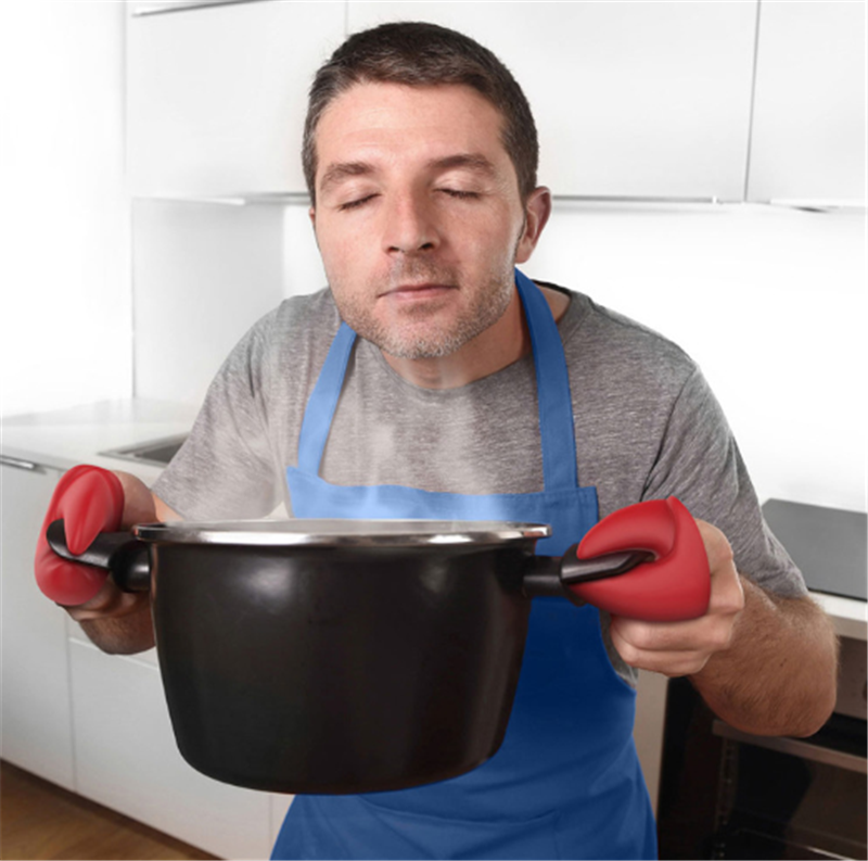 创意红龙虾钳隔热手套厨房隔热耐高温厚款隔热硅胶防烫手夹一双装