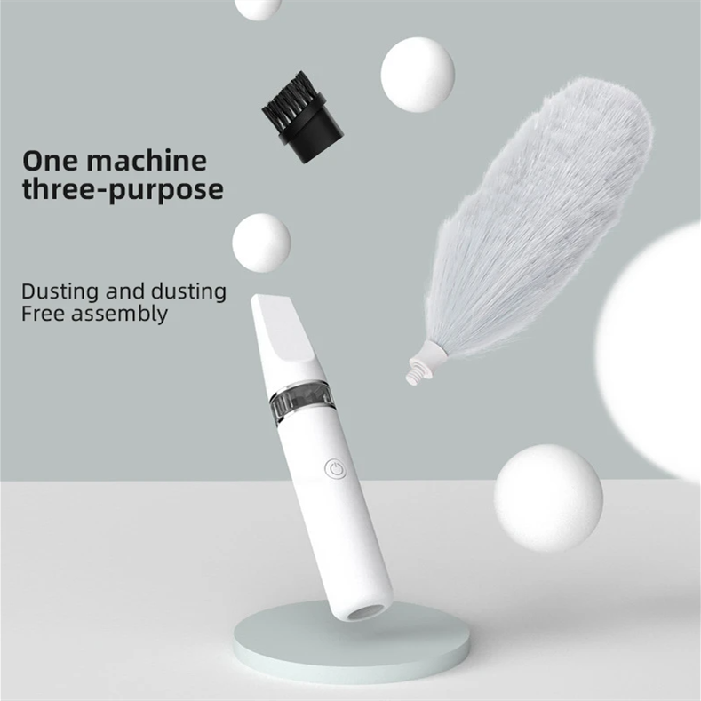 电动鸡毛掸除尘器自动可伸缩静电除尘掸子家用扫灰神器车用吸尘器