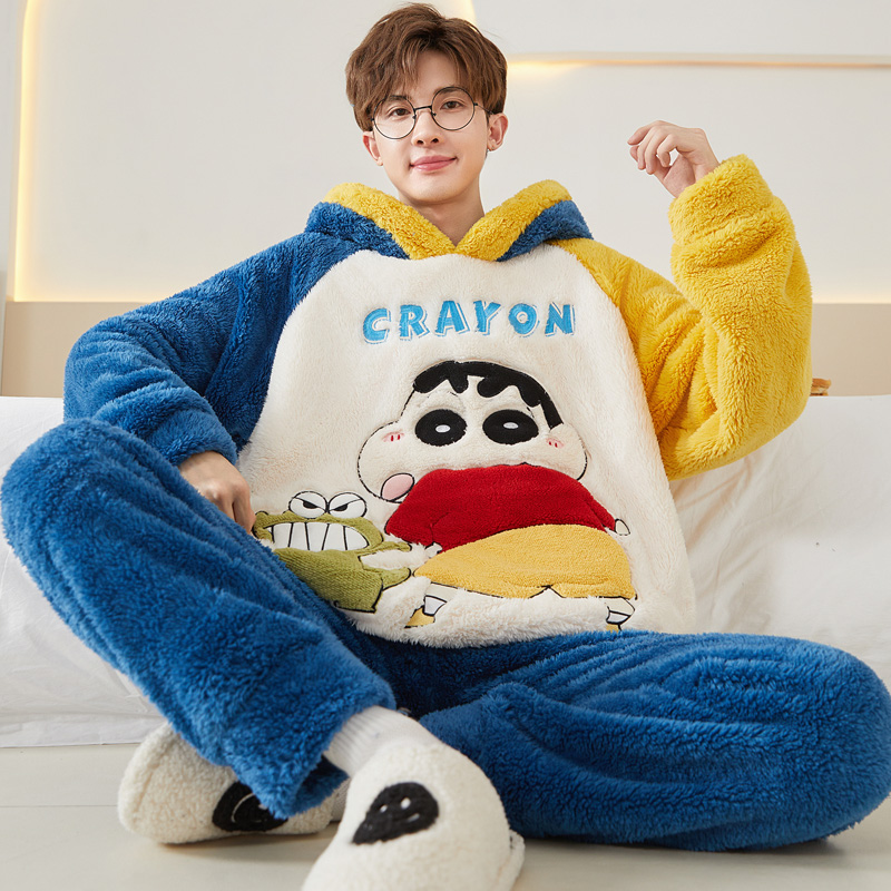 男孩睡衣秋冬季珊瑚绒加厚卡通