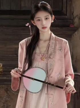 2025年春夏新中式国风刺绣提花外套蕾丝时尚吊带裙两件套女 N3046