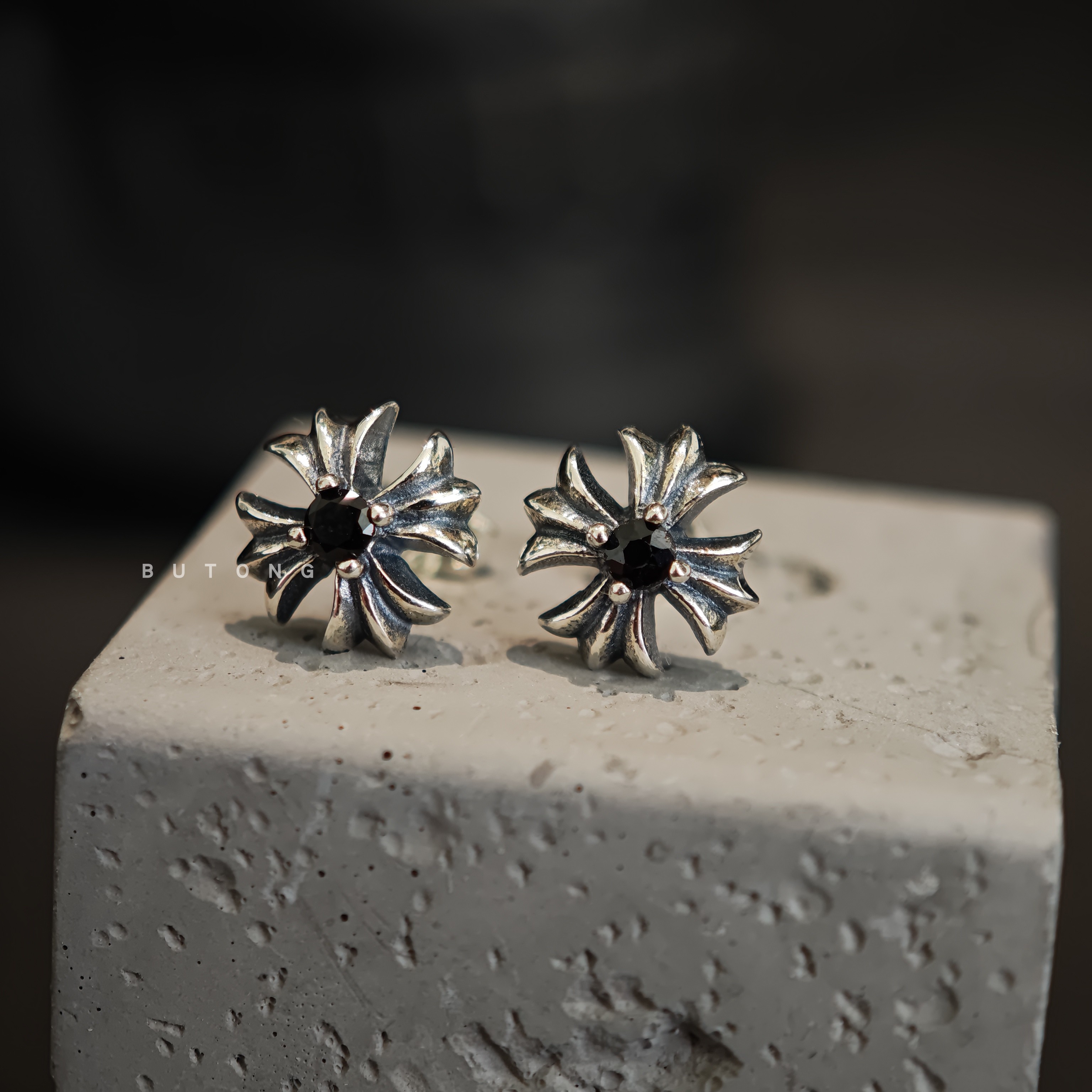 高桥风不同银匠925纯银耳钉