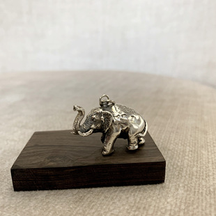 不同银匠 复古泰银男女毛衣项链礼物 原创925纯银大象吉象吊坠个性