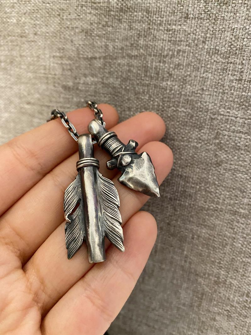 不同银匠日本弓箭矛头挂饰吊坠