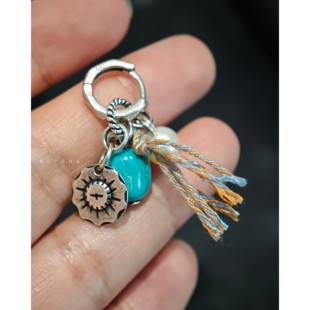 不同银匠 设计感925纯银天然绿松石流苏珍珠耳环耳坠异域民族耳钉