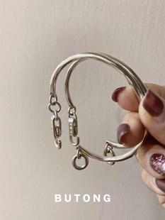 不同银匠 手镯素银冷淡Muchen风女银手环 德国黑暗小众925纯银条款