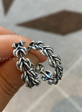 韩系复古925纯银麦穗耳环