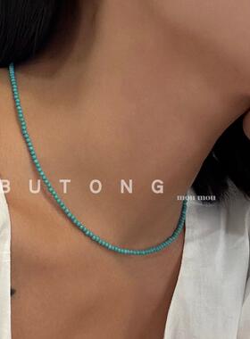 925纯银绿松石项链简约气质