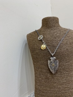 不同銀匠 手作925純銀大號(hào)矛頭箭頭點(diǎn)銅射線飛鷹吊墜泰銀潮男項(xiàng)鏈