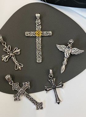 不同纯银天使翅膀蔷薇花纹锆石