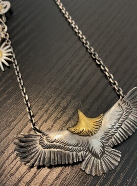 925纯银日本复古潮男海胆项链