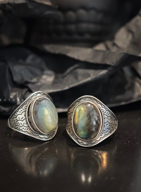 复古手作925纯银戒指开口戒