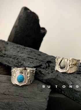 不同银匠925纯银翅膀嘻哈男开口