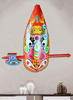 纯手工绘画京剧社火马勺戽斗脸谱面具装饰挂件中国风餐饮酒店装修