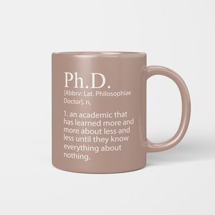 PHD博士定义学位马克杯送礼物陶瓷水杯学生老师同学生日过节礼物