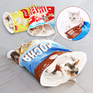 猫咪隧道玩具响纸发声可钻袋子直筒耐抓逗猫棒自嗨解闷通道宠物窝