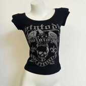 T恤女修身 亚文化朋克中古着vintage复古辣妹Y2K美式 甜辣短袖 上衣