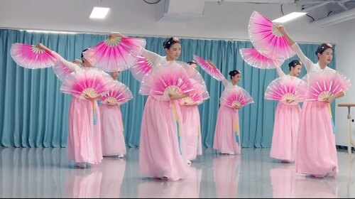 新朝鲜族舞蹈扇子韩国舞蹈扇子原版北舞十三级朝鲜族考级扇纱扇子