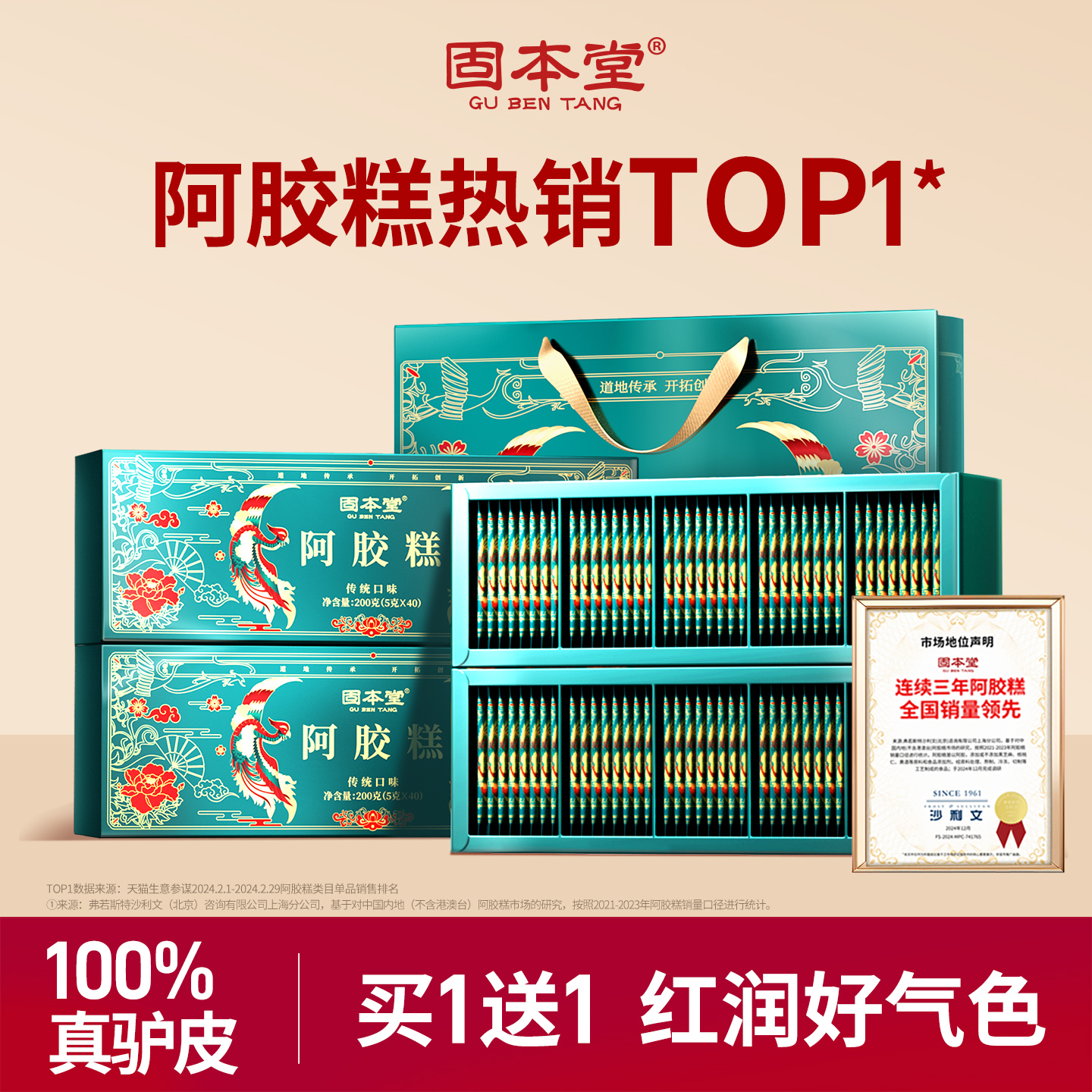 固本堂阿胶糕高档礼盒送长辈妈妈