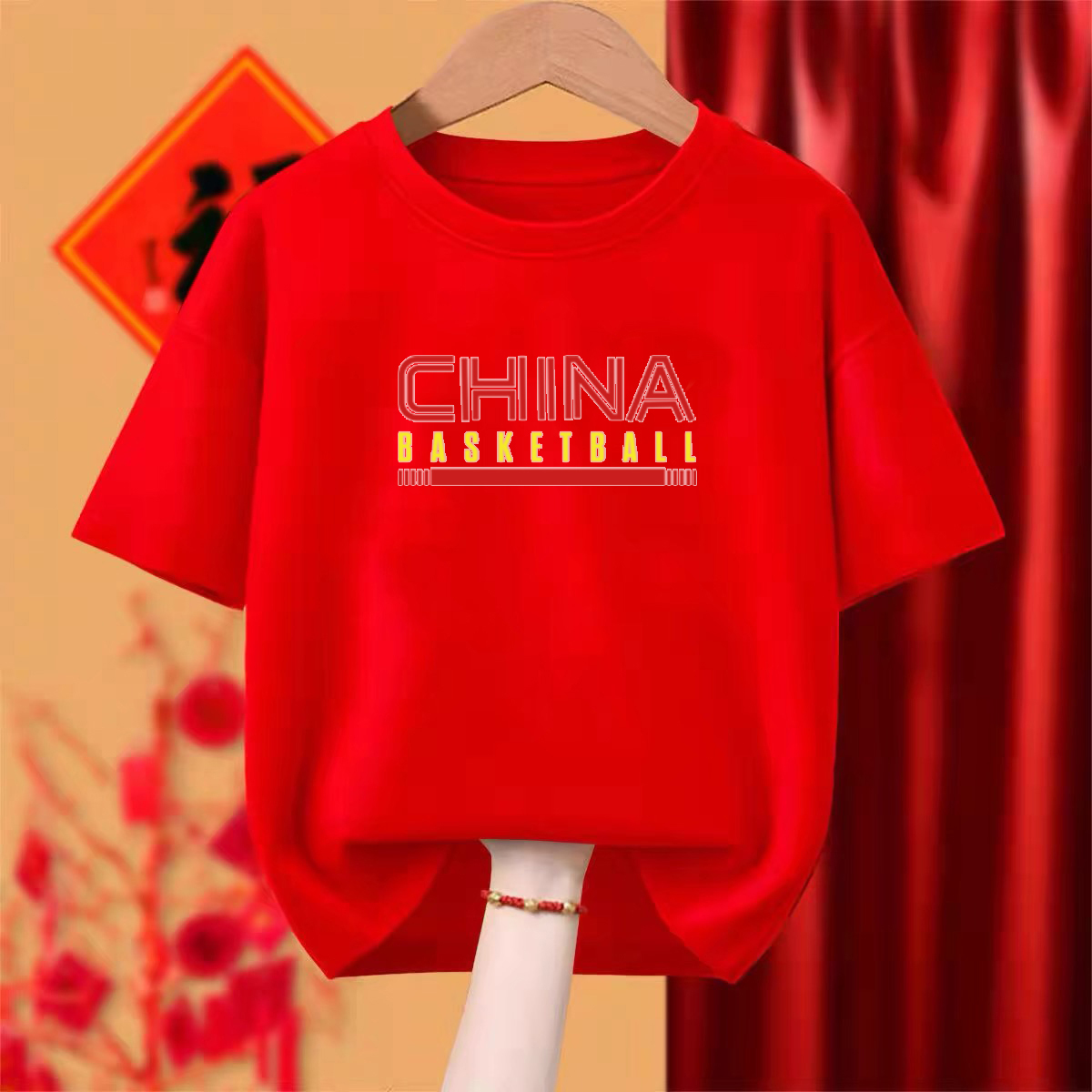 国庆我爱中国china红色短袖T恤纯棉男女节日班服运动会定制演出服