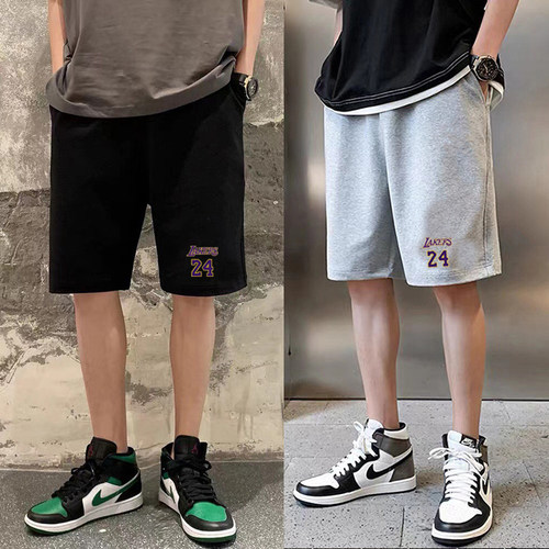 夏季运动短裤男宽松纯棉五分裤跑步训练篮球裤休闲情侣沙滩裤