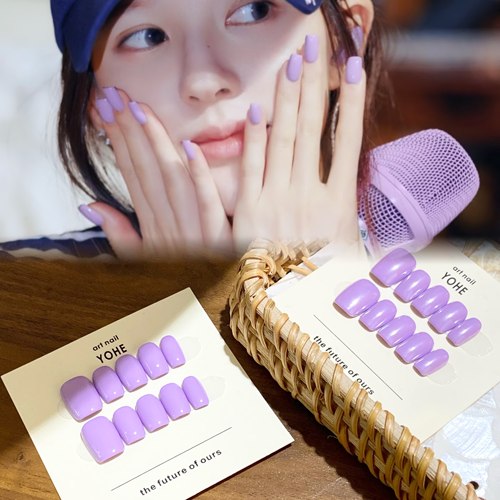 露思紫色高级感穿戴甲美甲
