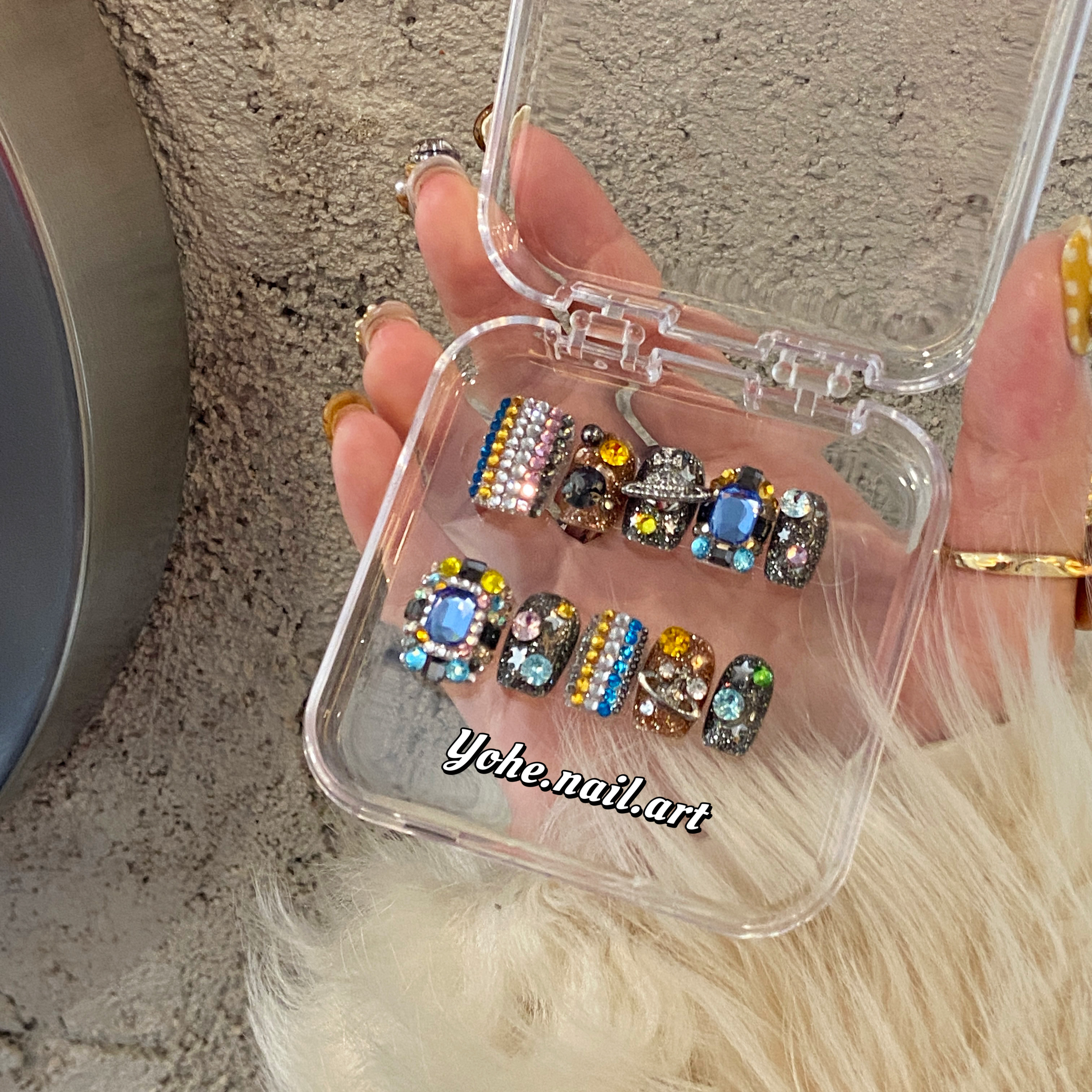 宥荷Studio 新年限定 围着你钻穿戴甲美甲定制假指甲手工定制短甲,彩妆/香水/美妆工具,穿戴甲/甲片,淘宝优惠券,粉丝福利购,淘宝优惠卷