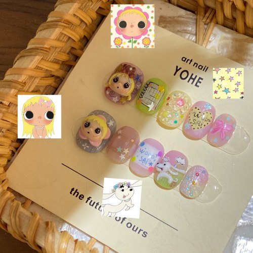 宥荷Studio 雀斑小玉 高级感穿戴甲美甲定制假指甲手工定制短甲