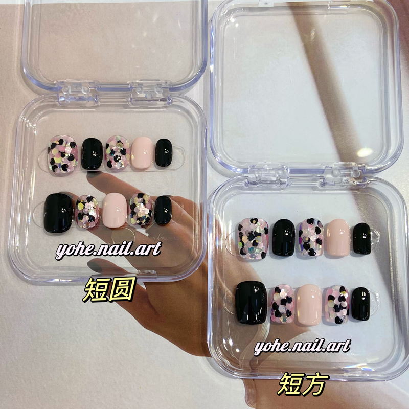 黑桃契约韩式亮片手工穿戴甲短甲