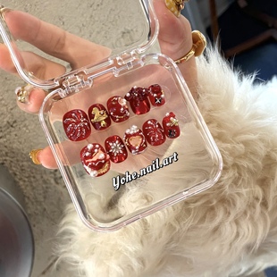 宥荷Studio 新年限定 神马都好穿戴甲美甲定制假指甲手工定制短甲