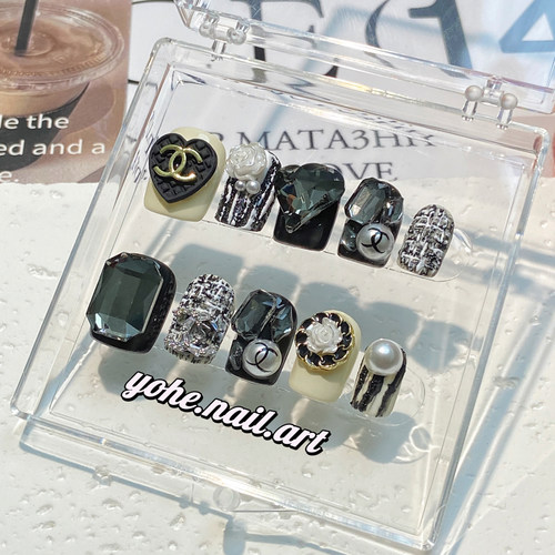 秋冬新款小香风手工穿戴甲短甲