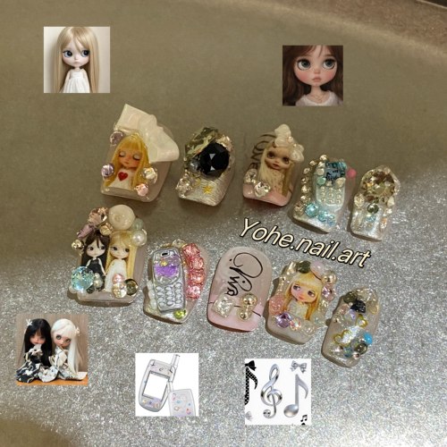 宥荷Studio 哔哩小布 高级感穿戴甲美甲定制假指甲手工定制短甲