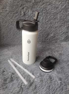 美国TAKEYAT保温杯ThermoFlask不锈钢吸管双盖直饮大容量运动健身