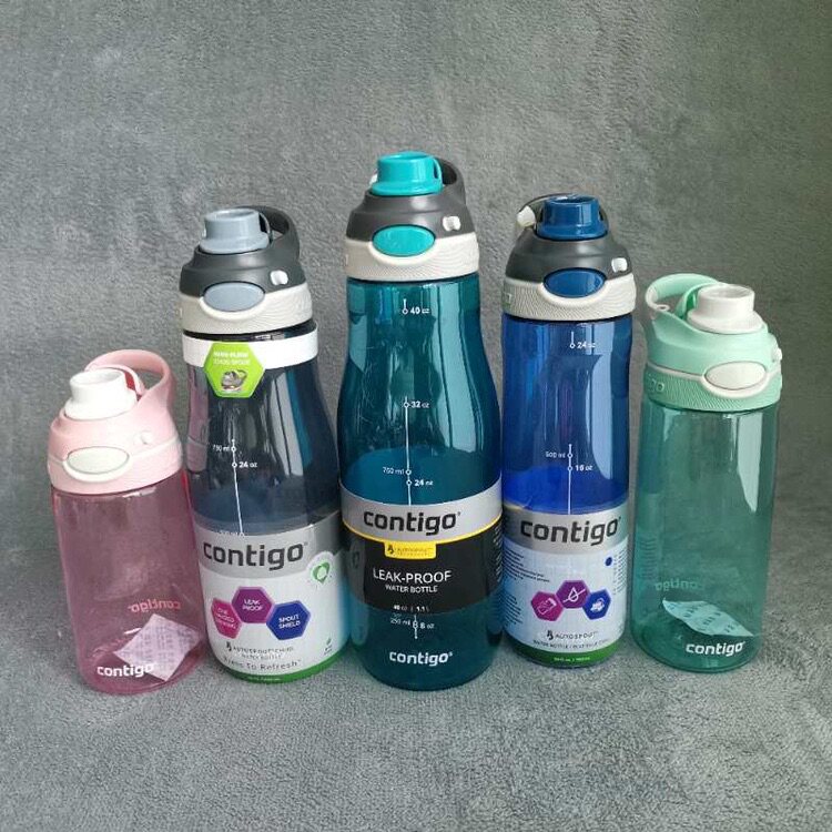 正品美国contigo康迪克龙口无吸管成人儿童450水杯560防漏750运动