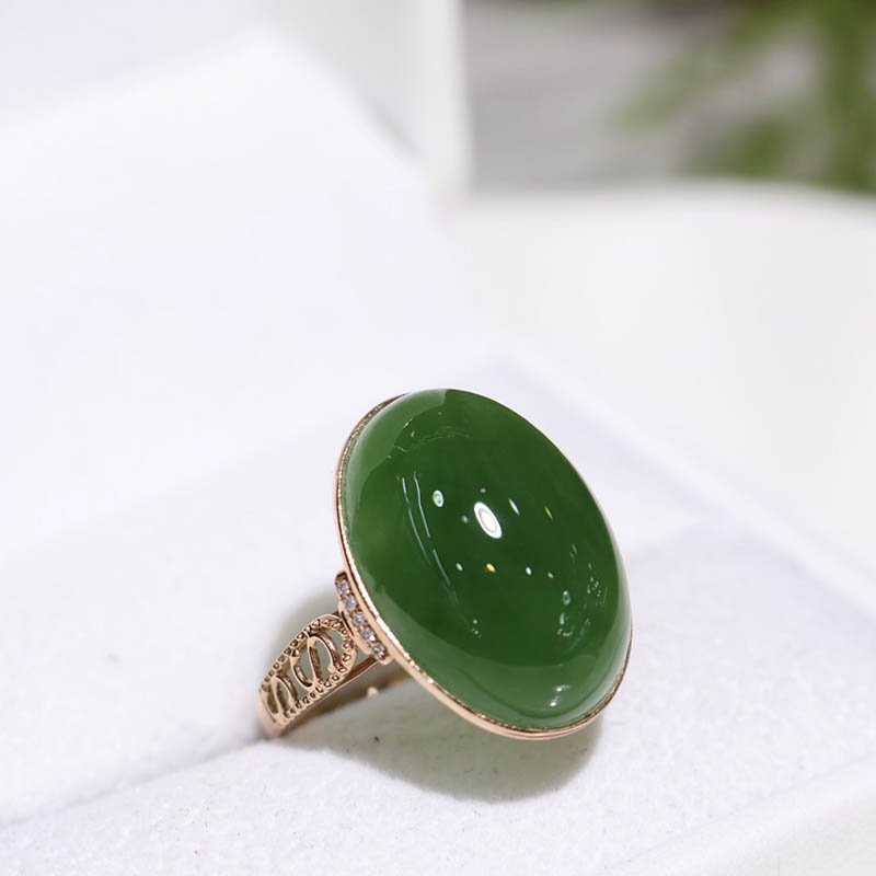 原创设计翡翠金镶玉手饰送妈妈