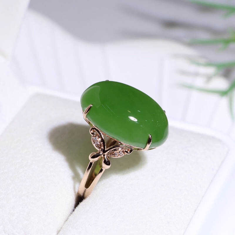 原创设计翡翠金镶玉手饰送老婆礼