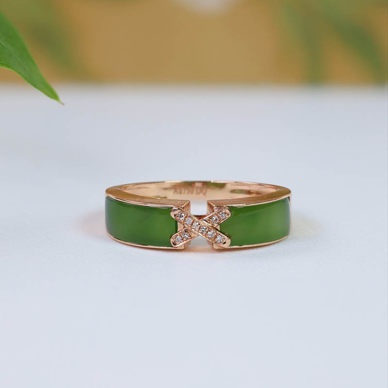 原创设计翡翠金镶玉手饰送妈妈