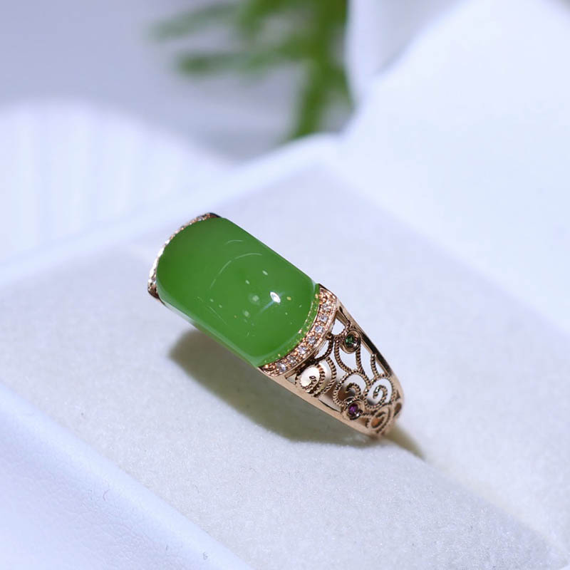 原创设计翡翠金镶玉项链送妈妈