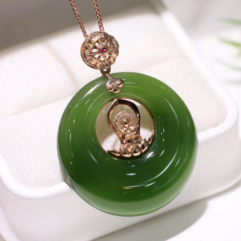 原创设计翡翠金镶玉送老婆礼物