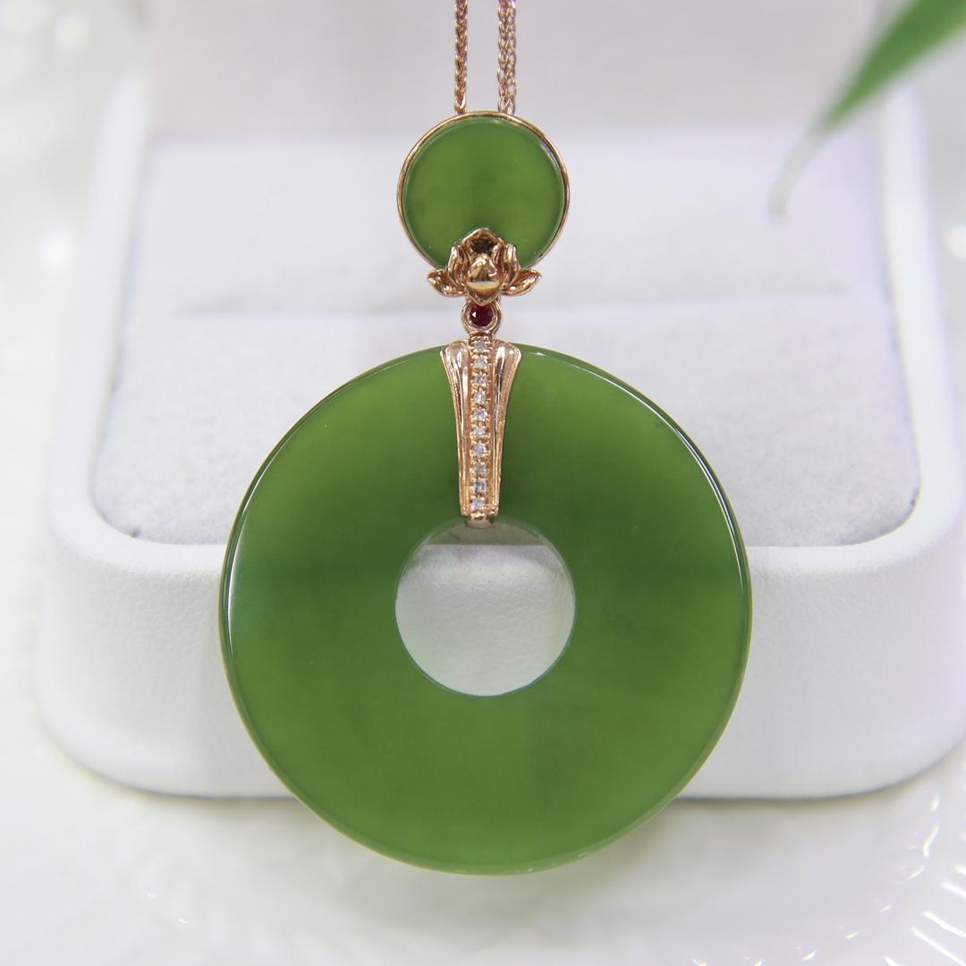 原创设计翡翠金镶玉送老婆礼物