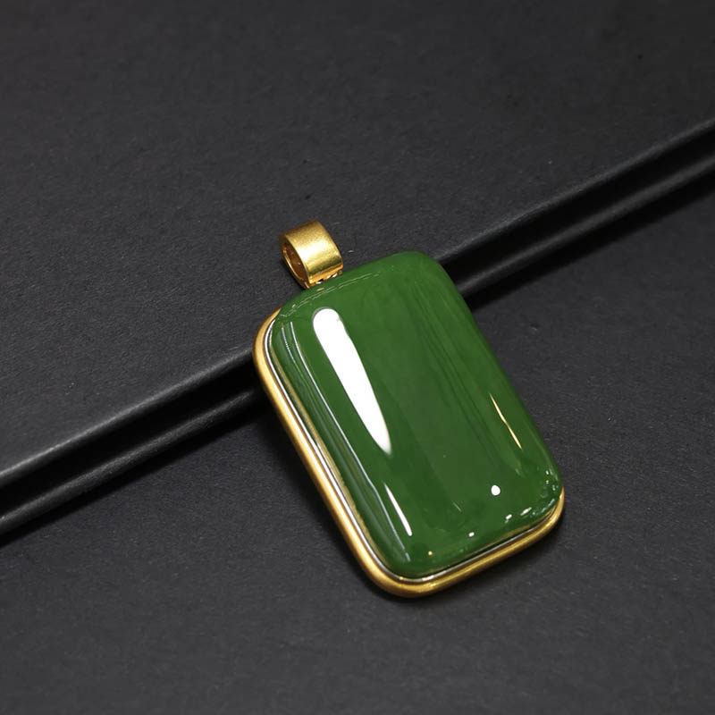 原创设计翡翠金镶玉挂件送妈妈