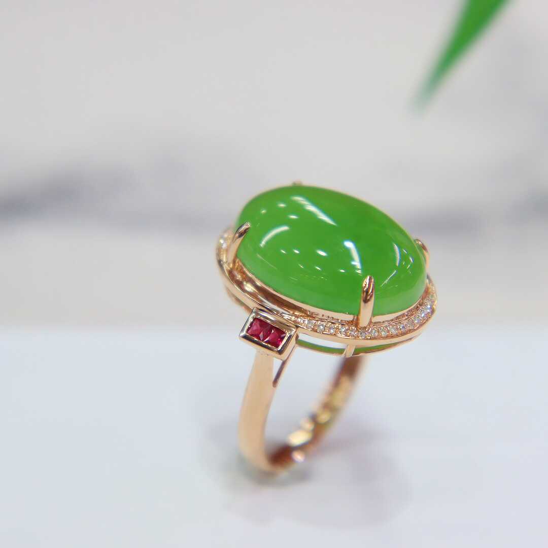 原创设计翡翠金镶玉送老婆礼物