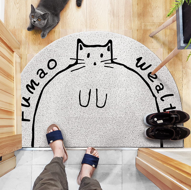 可爱卡通萌宠 兔兔进门垫入户垫家用丝圈防滑地垫地毯免洗 蹭土垫