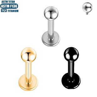 F136钛合金唇环螺纹内牙隔膜耳屏穿孔耳骨钉人体穿刺饰品舌钉唇