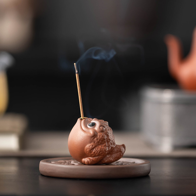 招财紫砂迷你金蟾线香插室内禅意香座家用茶台薰香炉摆件三足蟾蜍,家居饰品,香托/香盘/香座/香插,淘宝优惠券,粉丝福利购,淘宝优惠卷