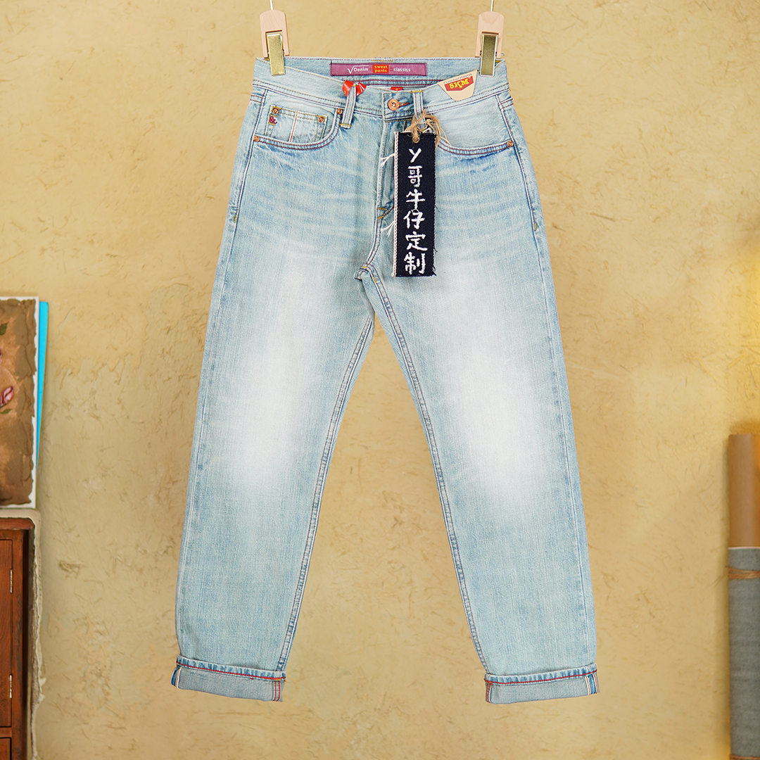 3016赤耳丹宁12盎司牛仔裤男士春夏新款502裤型复古水洗修身直筒